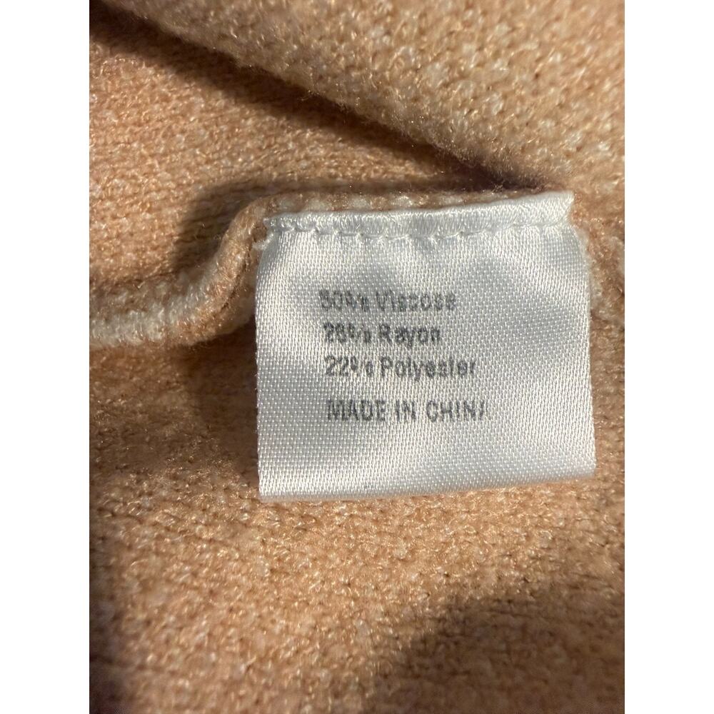 Tan White Colorblock Checkerboard Crewneck Pullover Academia Preppy Mock Neck M - Picture 7 of 8